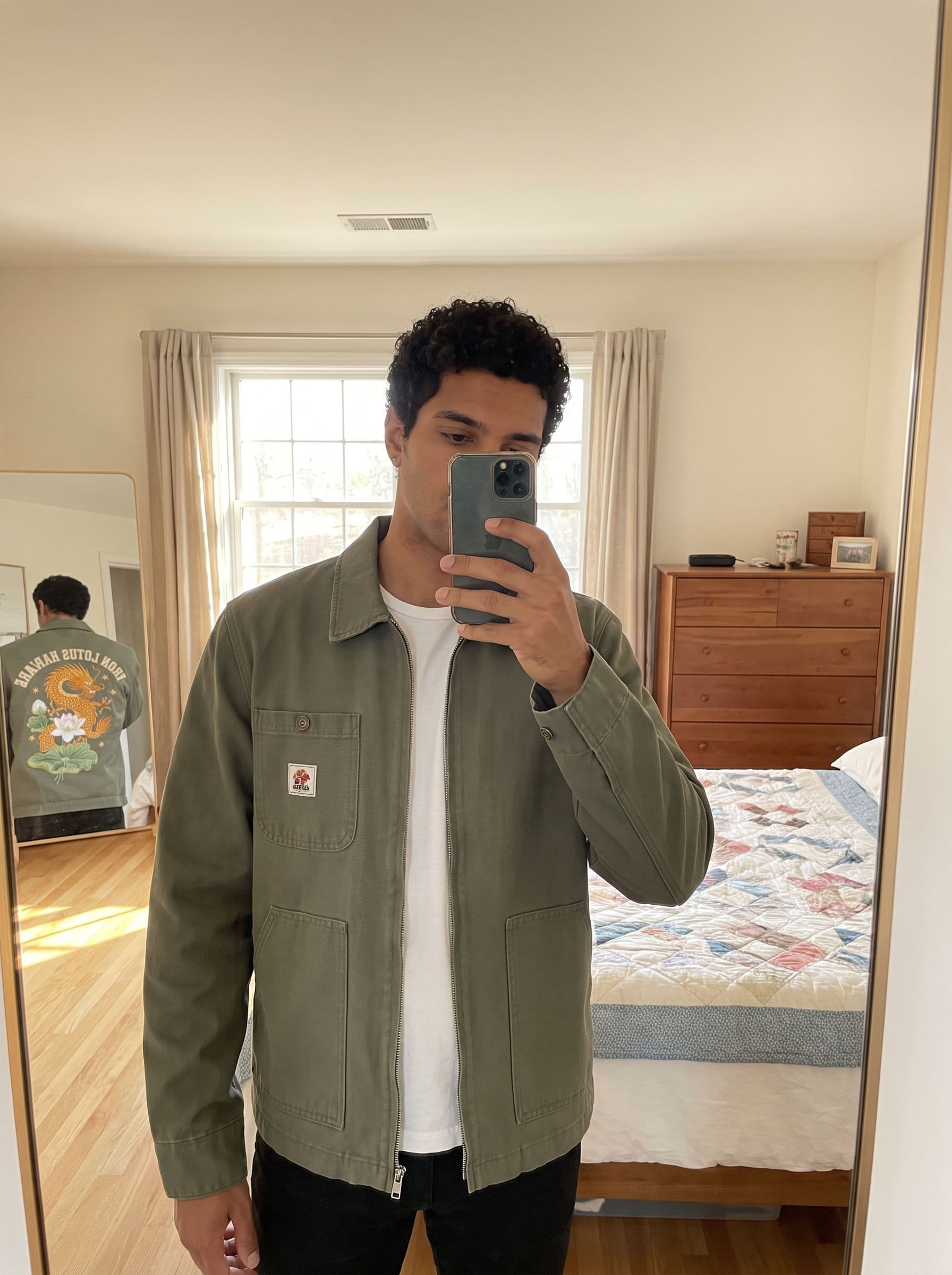 AI model photo — mirror fit-pic shot generated by unworn